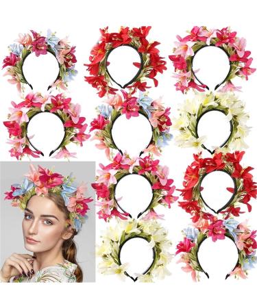 amangul Flower Headbands Women Bride Flower Crown For Wedding Party Supply Floral Garlands Crown Hair Wreath Floral Headbands(White) - Buy Online on GoSupps.com