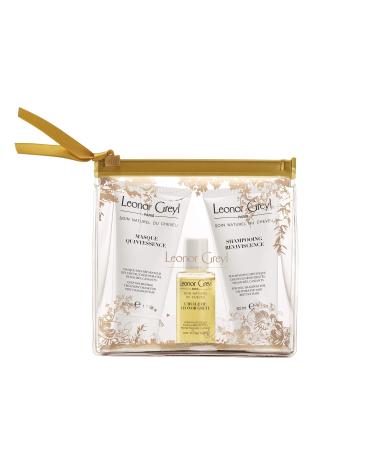 Leonor Greyl Paris - Premium Luxury Travel Kit for Damaged Hair - TSA Approved- Travel Size Shampoo Hair Oil & Conditioning Mask Damaged Hair
