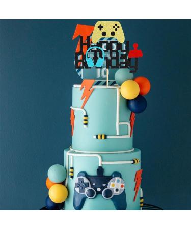 Arthsdite 1Pc Video Game Happy Birthday Cake Topper Video Game Cake Pick Game On Controllers GamePad Cake Decoration for Game Theme Baby Shower Kids Boys Girls Birthday Party Supplies - Buy Online on GoSupps.com