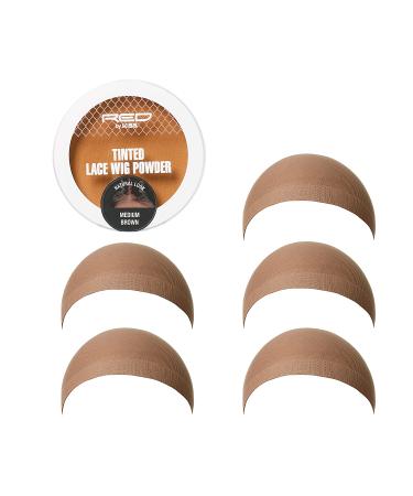 Red by Kiss Stocking Wig Cap 5 PCS + Lace Wig Powder Tinted Medium Brown - Buy Online on GoSupps.com