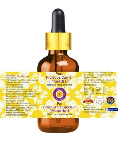 Pure Hibiscus Carrier Oil (15ml) | D ve Herbes | Infused Hibiscus Oil with Glass Dropper | Natural Skin & Hair Benefits - Buy Online on GoSupps.com