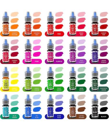 20 Colors Bath Bomb Soap Dye - Food Grade Skin Safe Liquid Colorant for Soap Making - Vibrant Neon Coloring for DIY Bath Bombs, Soap, Bath Salts - Slime and Clay Crafting - Buy Online on GoSupps.com