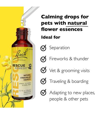 Bach RESCUE REMEDY PET Dropper 20mL Natural Stress Relief
