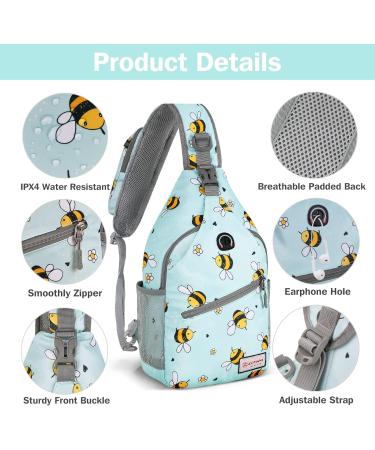 ZOMAKE Sling Bag - Water Resistant Mini Crossbody Chest Bag for Travel, Bee Blue - Buy Online on GoSupps.com
