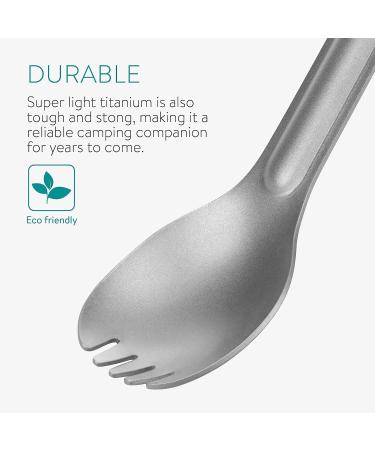 Navaris Long Handle Titanium Sporks (Set of 2) - 8.4, Perfect for Backpacking and Camping - Buy Online on GoSupps.com