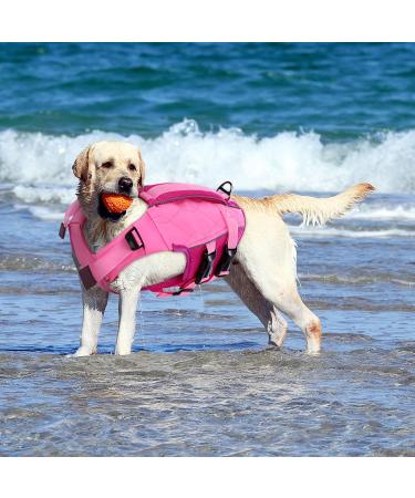 Buy Convinit Life Jacket for Dogs - Adjustable Pink Vest for Small Medium & Large Breeds - Perfect for Boating Swimming & Surfing with Handle & Reflectors - Buy Online on GoSupps.com