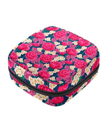 Pink red rose sanitary napkin storable period pocket for women teenage girls menstruation cup bags bag silent insert holder