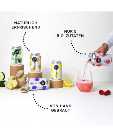 Roy Kombucha Lemon Bio - Organic Vegan Gluten-Free 6 Pack (330ml) | Handmade in Berlin - Buy Online on GoSupps.com