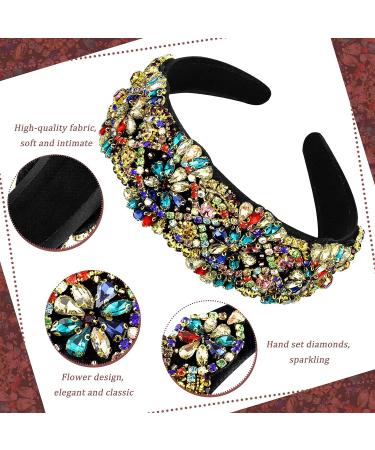 Crystal Rhinestone Padded Headband Set for Women - 3 Piece Baroque Hair Hoop Collection - Buy Online on GoSupps.com