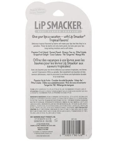 Lip Smacker Tropic Fever Lip Balm Pack - 8 Flavors including Passion Fruit, Peach, Pina Colada - 1.12 oz each - Buy Online on GoSupps.com