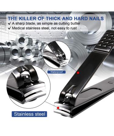 Manicure Pedicure Kit - 5 Piece Nail Clippers Set for Fingernails & Toenails - Best Care Tools for Men & Women with Travel Case (Gray/Black) - Buy Online on GoSupps.com