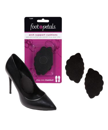 Foot Petals Arch Support Cushion Arch Comfort Reduce Foot Fatigue Women's Heels Pumps Boots Wedges Flats Sandals One Size Black