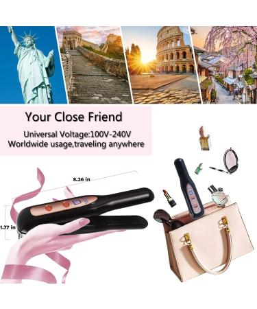 Buy 2 in 1 Professional Hair Straightener & Curler USB Rechargeable Ceramic Heating Smooth Hair Black | International Shipping - Buy Online on GoSupps.com