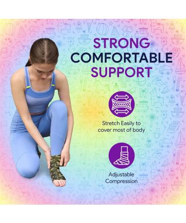 Elastic Bandage Wrap with Self Closure - 3 x 180 Compression Sports Wrap - 2 Pack Breathable & Moisture Resistant Bandages for Sprains - Camo & Tie Dye - Buy Online on GoSupps.com