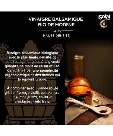 Solai Di San Giorgio Balsamic Vinegar of Modena I.G.P. Organic High Density Made from 100% organic Italian grapes Ideal to accompany red meats cheeses 250 ml - Buy Online on GoSupps.com