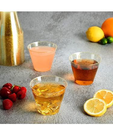 20 Pcs Gold Glitter Plastic Cups URMAGIC 9Oz Disposable Clear Plastic Cups Wedding Party Cups Disposable Wine Glasses Disposable Drinking Cup for Halloween Thanksgiving Christmas - Buy Online on GoSupps.com