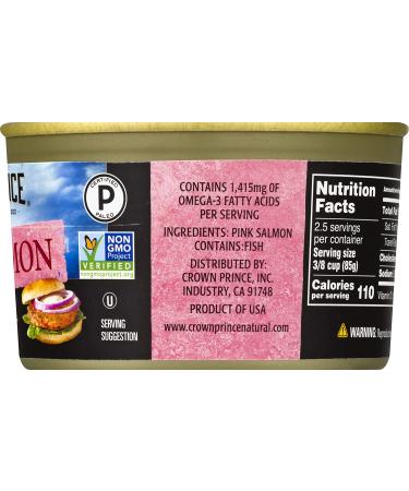 Crown Prince Natural Pink Salmon 7.5oz Cans - Low Sodium - Pack of 12 - Buy Online on GoSupps.com