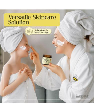 LEENAE Whipped Beef Tallow Moisturizer with Honey Grass Fed Tallow Face & Body Balm Unscented Natural Skin Cream with Olive Oil 4 oz - Buy Online on GoSupps.com