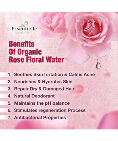 Organic Alcohol Free Rose Water Face Toner - 100% Pure & Natural - 150ml - Buy Online on GoSupps.com