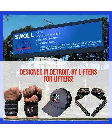 Swoll Daddy Wrist Wraps - 18 Premium Grade with Thumb Loops - Wrist Support Brace for Strength Training, Crossfit, Powerlifting, Weight Lifting - Men & Women - BlackRed - Buy Online on GoSupps.com