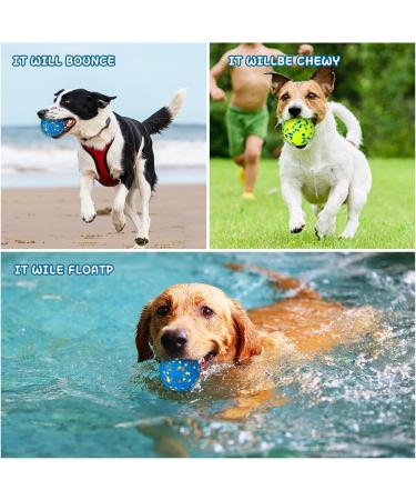 Indestructible Dog Ball Toys - Durable 2 Pack Rubber Balls for High Jumping & Tooth Training - Yellow & Blue - Buy Online on GoSupps.com