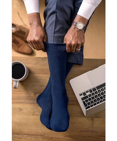 IOMI - 6 Pack Mens Loose Wide Top No Elastic Non Binding Cotton Diabetic Socks 7-12 Blue - Buy Online on GoSupps.com