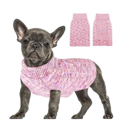 Slowton dog sweater Small dogs dog sweater turtleneck pet sweater dog clothes for small medium -sized dogs winter dog sweater knitting sweaters with linen opening for dachshund chihuahua XL pink - Buy Online on GoSupps.com