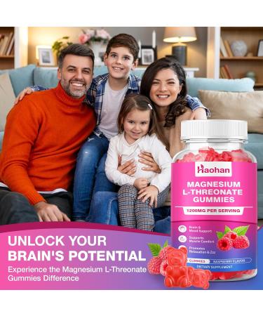 Magnesium L-Threonate 1200mg Gummies to Support Focus & Muscles Sugar-Free Raspberry Flavor 60 Count for Adults & Kids - Buy Online on GoSupps.com