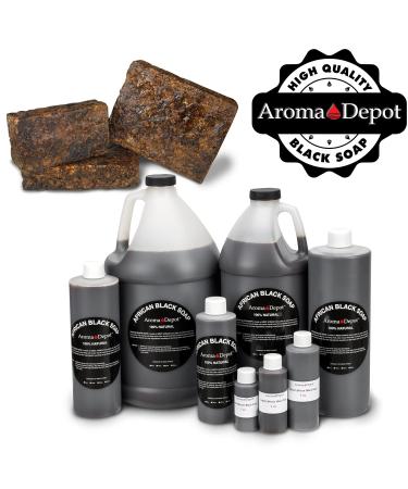 Aroma Depot Raw African Liquid Black Soap - 100% Natural for Acne, Eczema, Psoriasis - Handmade from Ghana - Gallon Size - Buy Online on GoSupps.com