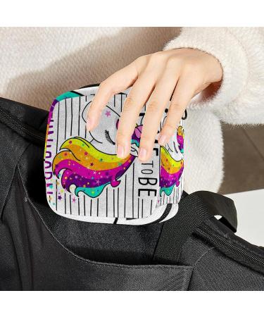 Cute Magical Unicorn Rainbow Storage Bag | Portable Menstrual Pad & Cup Pouch for Teen Girls and Women - International Shipping Available - Buy Online on GoSupps.com