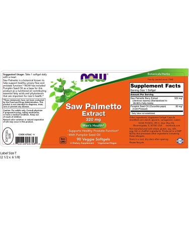 Now Foods Saw Palmetto Extract 320mg Softgels - 90ct x 2 (180 Total) - Pack of 2 - Buy Online on GoSupps.com