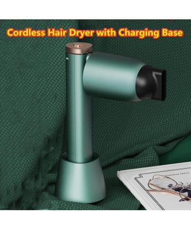 Cordless Hair Dryer with Nozzle Portable Travel Blow Dryer with Charging Base Rechargeable Cold/Hot Wind 23400mAh Built-in Battery for Home & Travel - Buy Online on GoSupps.com