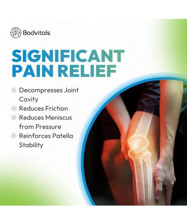 BODIVITALS Adjustable Knee Brace for Men & Women | Knee Compression Sleeve for Pain Relief | Side Stabilizers for Weightlifting | Universal Blue Support - Buy Online on GoSupps.com