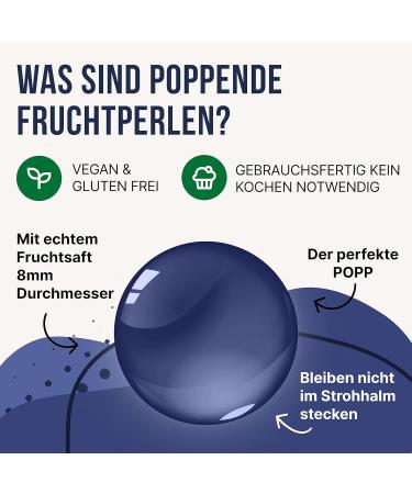 Buy Inspire Blueberry Bubble Tea Pearls - Vegan & Gluten-Free Popping Boba 450g - Authentic Tapioca Fruit Beads for Bubble Tea - Buy Online on GoSupps.com