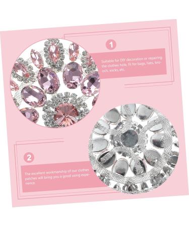 Abaodam Hot Glue Bottom Cloth Sticker Silver Jacket Outfit Heart Patch Clothing Patch Crystal Code Chain Pink 1X10.8X10.8CM - Buy Online on GoSupps.com