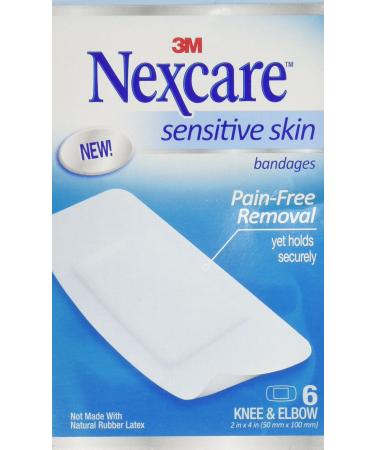 Nexcare Sensitive Skin Bandages Knee and Elbow 6 ea