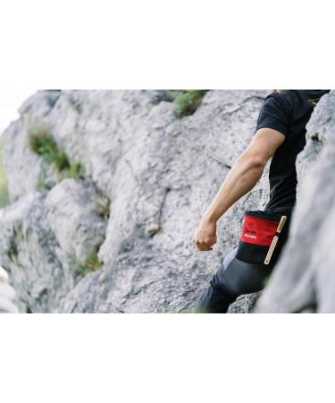 Shop Seven Mountains Boulder Accessories - Black & Red Chalk Bag Set with Bamboo Brush & Chalkball for Ultimate Climbing Safety - Buy Online on GoSupps.com