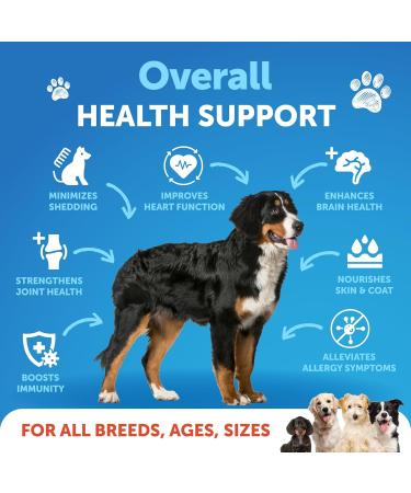 Omega 3 Fish Oil for Dogs - Better Than Salmon Oil for Dogs - Dog Fish Oil EPA DHA- Fish Oil Liquid for Pets - Skin and Coat Food Supplement for Dogs - Allergy Itch Shedding Dry Skin 8 OZ 8 Oz Yellow - Buy Online on GoSupps.com
