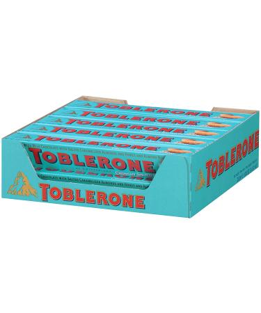 Toblerone Swiss Milk Chocolate with Salted Caramelized Almonds & Honey Almond Nougat - 20 Bars - Buy Online on GoSupps.com
