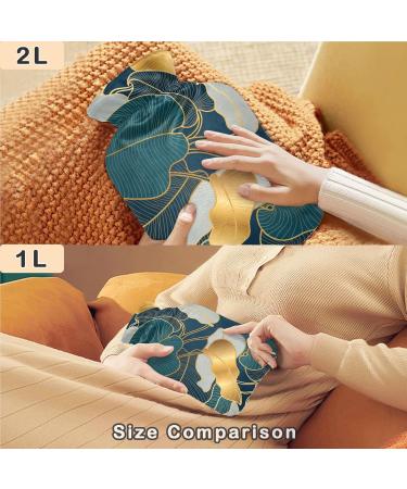 Shop Naanle Vintage Palm Leaf Hot Water Bottle - 2L Large Transparent Bottle for Pain Relief & Heat Therapy | International Shipping Available - Buy Online on GoSupps.com