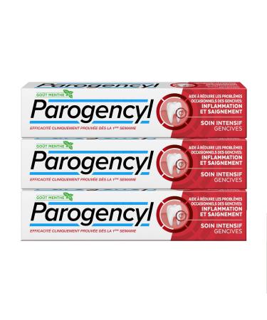 PAROGENCYL - Intensive Gum Care Toothpaste - Mint Flavor/Flavor - Helps reduce occasional bleeding gums (pack of 3x 75ml)