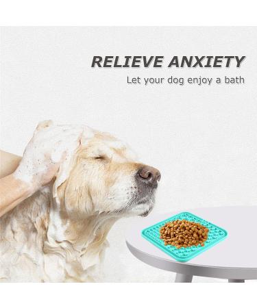 Jieyuchu Premium Lick Mat for Dogs & Cats - Leak-Proof Slow Feeder with Suction Cup & Silicone Spatula - Easy to Clean Blue Dog Bowl & Mat - Buy Online on GoSupps.com