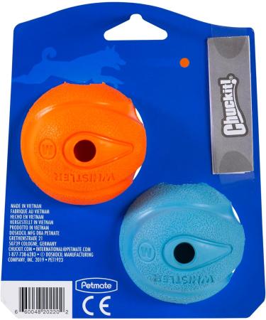 ChuckIt! The Whistler Ball Durable High Bounce Rubber Dog Ball Launcher Compatible Orange & Blue Medium 2 Pack Medium Pack of 2 - Buy Online on GoSupps.com
