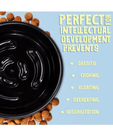 Black Slow Feeder Dog Bowl - Medium Size by Purrfects for Healthy Eating - Buy Online on GoSupps.com