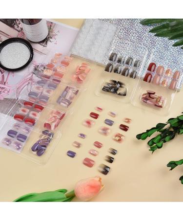 Kalolary 144PCs False Nails Set - Full Finger Acrylic Artificial Nails with Glue Stickers for Women & Girls | Nail Art DIY Decoration - Buy Online on GoSupps.com