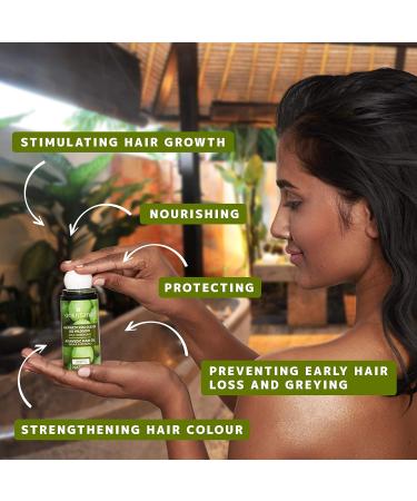 Ayurvedic Hair Oil - Orientana Amla Bhringraj Neem & Vitamin E | 100% Natural Vegan Formula for Hair Growth & Anti-Hair Loss | 105ml Organic Solution - Buy Online on GoSupps.com