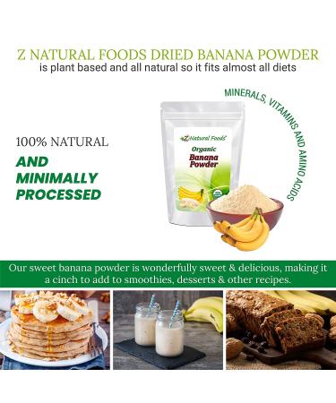 Organic Banana Powder - Superfood Supplement for Smoothies, Desserts, Drinks, Baking & Cooking - 1lb Pack - Raw, Non GMO, Gluten Free, Vegan & Kosher - Buy Online on GoSupps.com