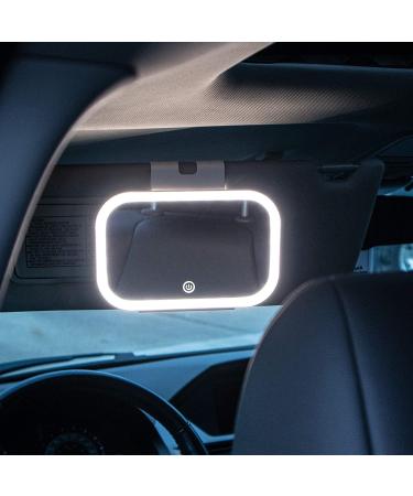 Fancii LED Car Visor Makeup Mirror - 3 Color Settings, Dimmable Touch Light, Adjustable Clip On Vanity Mirror - Built-in Kickstand - for All Cars (Juni) - Buy Online on GoSupps.com