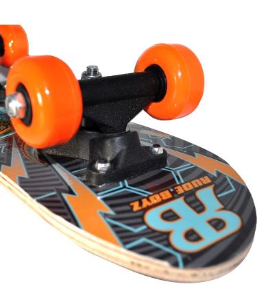 Rude Boyz Kids Beginner Skateboard - Mini Wooden Cruiser Board for Boys & Girls 3-5 Years - Lightweight, Safe & Durable Design with Cool Graphics - Learn Skateboarding in Style! - Buy Online on GoSupps.com