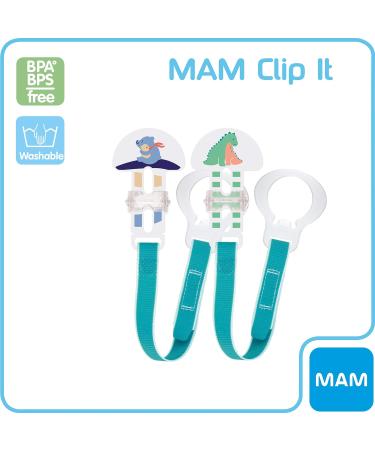 MAM Soother Clips Pack of 2 Baby Soother Chain Fits All MAM Soothers Newborn Essentials (Soothers Not Included) Animals 1 Soother Pack of 2 - Buy Online on GoSupps.com